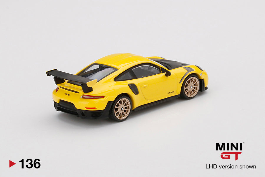 Mô hình xe Mini GT 1:64 Porsche 911 GT2 RS Racing Yellow - MGT00136