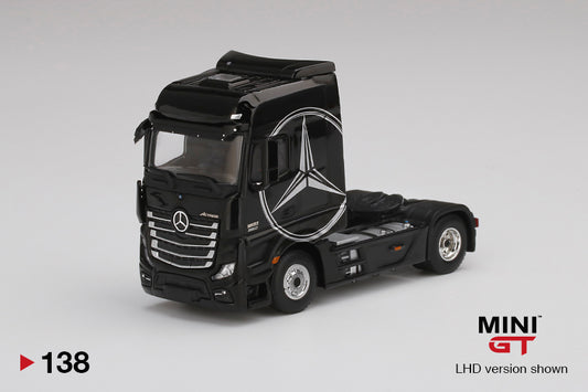 Mô hình xe Mini GT 1:64 Mercedes-Benz Actros Black w/ Silver Mercedes Logo - MGT00138