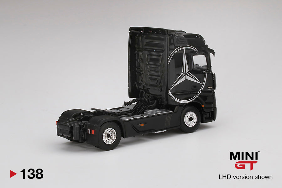 Mô hình xe Mini GT 1:64 Mercedes-Benz Actros Black w/ Silver Mercedes Logo - MGT00138