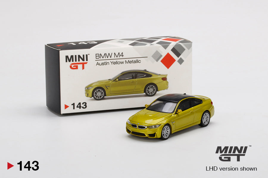 Mô hình xe Mini GT 1:64 BMW M4 (F82) Austin Yellow Metallic - MGT00143