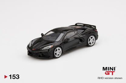 Mô hình xe Mini GT 1:64 Chevrolet Corvette Stingray Black w/ Midnight Gray Stripe - MGT00153