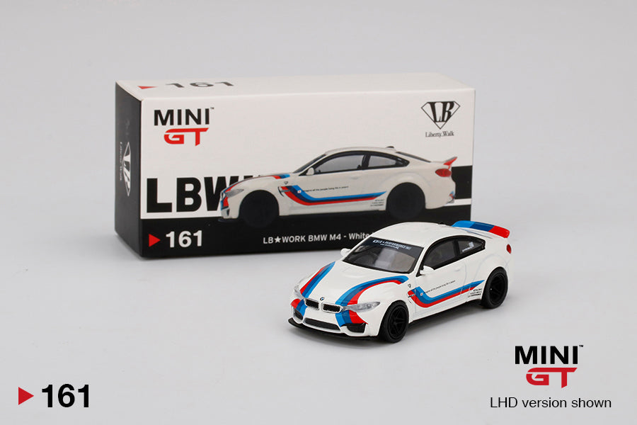 Mô hình xe Mini GT 1:64 LB★WORKS BMW M4 White W/ M Stripe - MGT00161