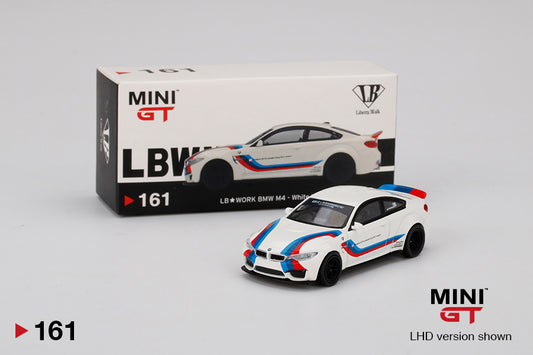 Mô hình xe Mini GT 1:64 LB★WORKS BMW M4 White W/ M Stripe - MGT00161