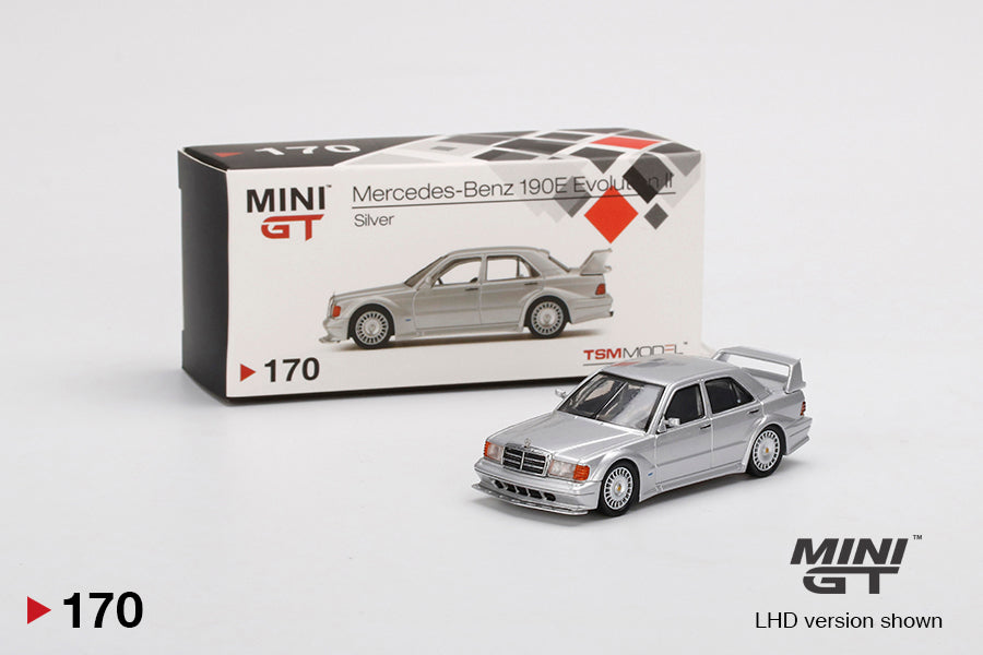 Mô hình xe Mini GT 1:64 Mercedes-Benz 190E 2.5-16 Evolution II DTM Silver - MGT00170