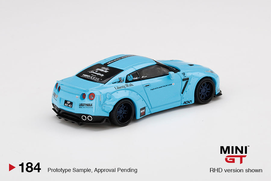 Mô hình xe Mini GT 1:64 LB★WORKS Nissan GT-R (R35) Type 1, Rear Wing ver 2 , Light Blue - MGT00184