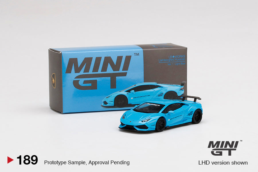 Mô hình xe Mini GT 1:64 LB★WORKS Lamborghini Huracán ver. 1 Light Blue - MGT00189