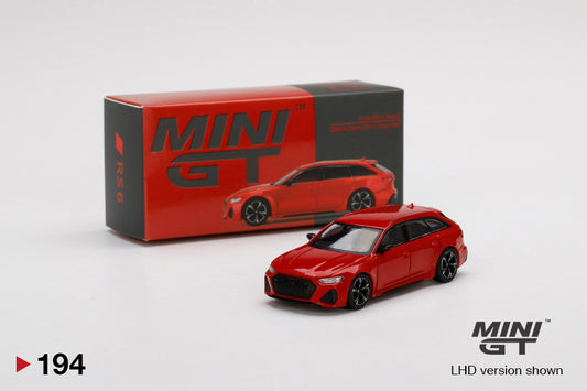 Mô hình xe Mini GT 1:64 Audi RS 6 Avant Carbon Black Edition Tango Red - MGT00194