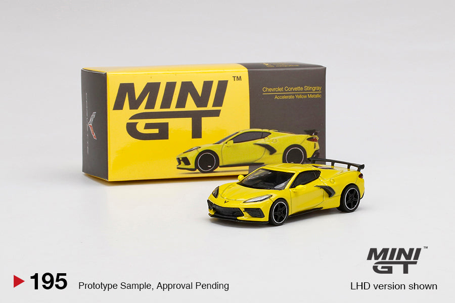 Mô hình xe Mini GT 1:64 Chevrolet Corvette Stingray Accelerate Yellow Metallic - MGT00195