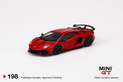 Mô hình xe Mini GT 1:64 Lamborghini Aventador SVJ Rosso Mars - MGT00198