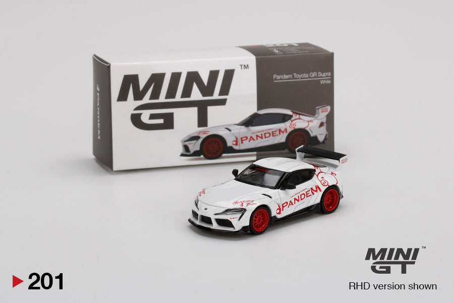 Mô hình xe Mini GT 1:64 Pandem Toyota GR Supra V1.0 White - MGT00201