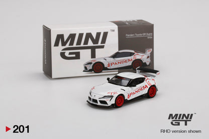 Mô hình xe Mini GT 1:64 Pandem Toyota GR Supra V1.0 White - MGT00201