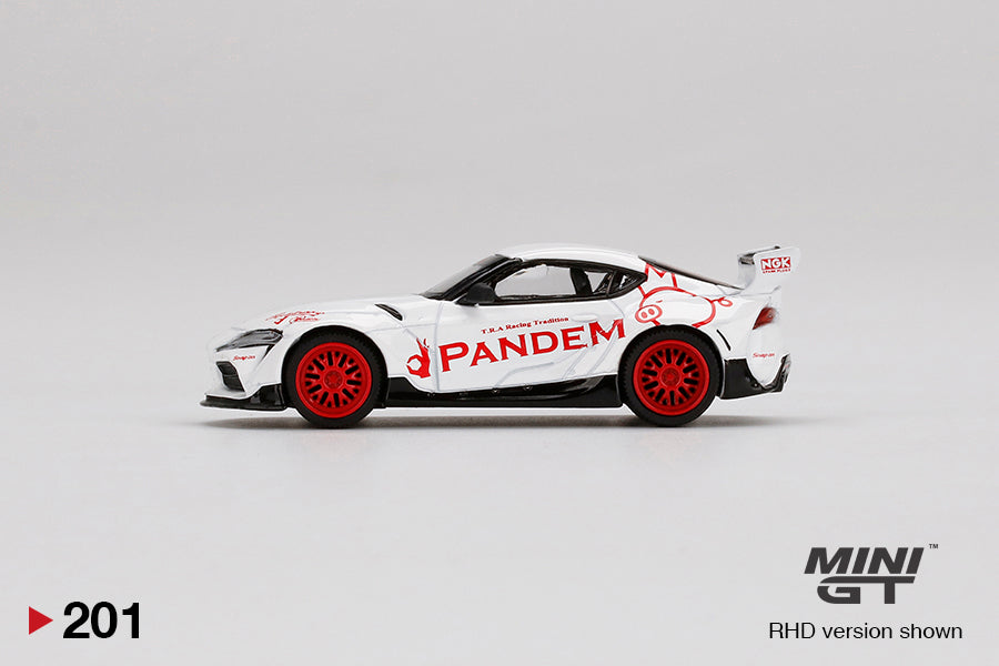 Mô hình xe Mini GT 1:64 Pandem Toyota GR Supra V1.0 White - MGT00201