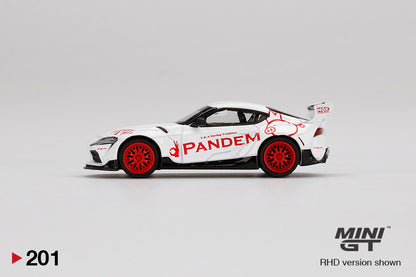 Mô hình xe Mini GT 1:64 Pandem Toyota GR Supra V1.0 White - MGT00201
