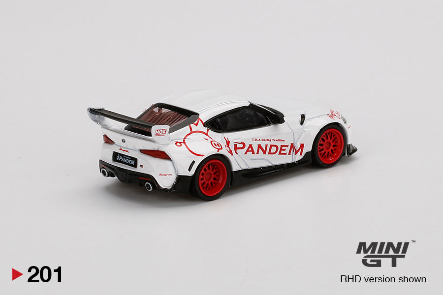 Mô hình xe Mini GT 1:64 Pandem Toyota GR Supra V1.0 White - MGT00201