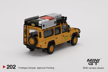 Mô hình xe Mini GT 1:64 Land Rover Defender 110 Camel Trophy Support Vehicle - MGT00202-SP