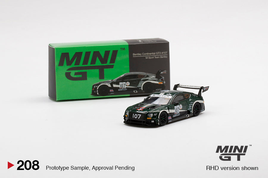 Mô hình xe Mini GT 1:64 Bentley Continental GT3 #107 M-Sport Team Bentley 2019 Total 24 Hours of Spa - MGT00208
