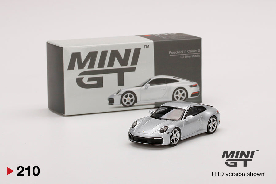 Mô hình xe Mini GT 1:64 Porsche 911 (992) Carrera S GT Silver Metallic - MGT00210