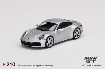 Mô hình xe Mini GT 1:64 Porsche 911 (992) Carrera S GT Silver Metallic - MGT00210