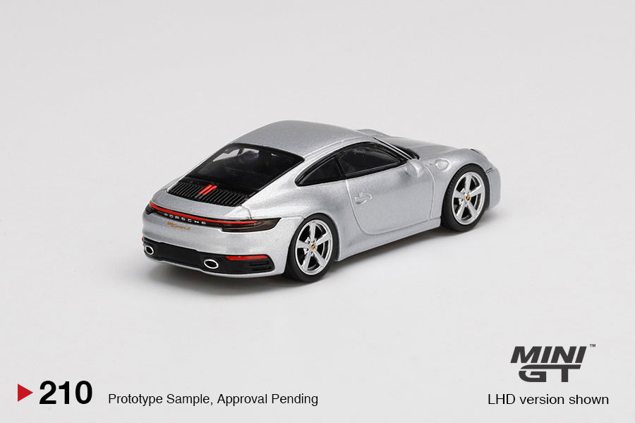 Mô hình xe Mini GT 1:64 Porsche 911 (992) Carrera S GT Silver Metallic - MGT00210