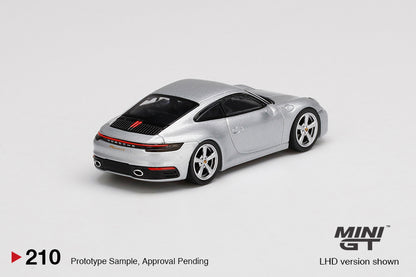 Mô hình xe Mini GT 1:64 Porsche 911 (992) Carrera S GT Silver Metallic - MGT00210