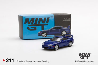 Mô hình xe Mini GT 1:64 Toyota Supra (JZA80) Blue Pearl Metallic - MGT00211