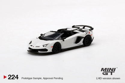 Mô hình xe Mini GT 1:64 Lamborghini Aventador SVJ Roadster Bianco Canopus - MGT00224
