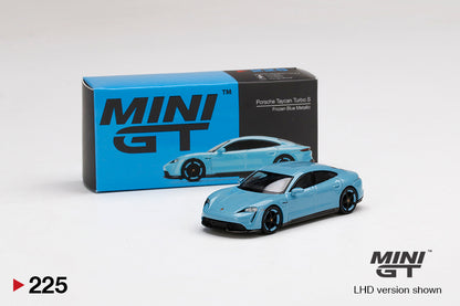 Mô hình xe Mini GT 1:64 Porsche Taycan Turbo S Frozen Blue Metallic - MGT00225