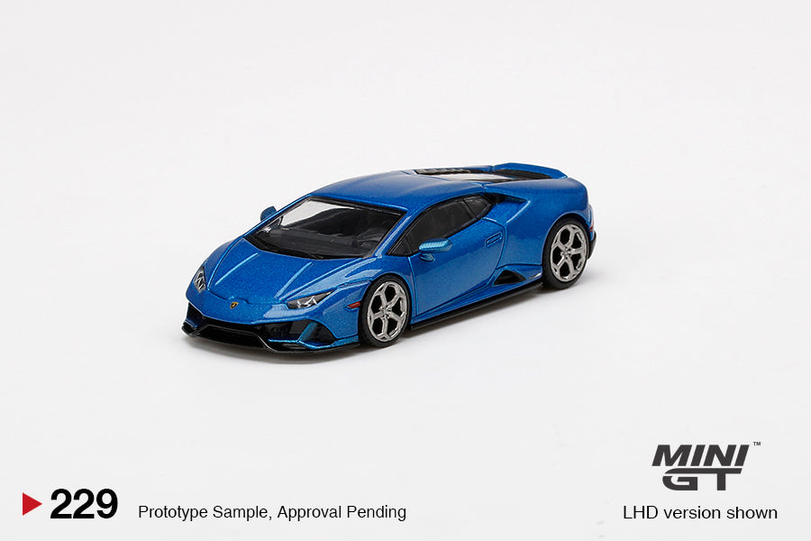 Mô hình xe Mini GT 1:64 Lamborghini Huracán EVO Blu Eleos - MGT00229