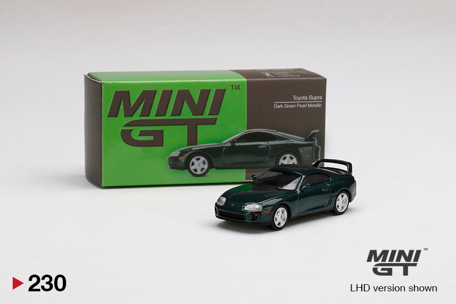 Mô hình xe Mini GT 1:64 Toyota Supra (JZA80) Dark Green Pearl Metallic - MGT00230