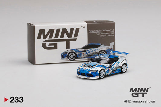 Mô hình xe Mini GT 1:64 Pandem Toyota GR Supra V1.0 Team TOYO TIRES DRIFT 2019 D1 Grand Prix - MGT00233-D1