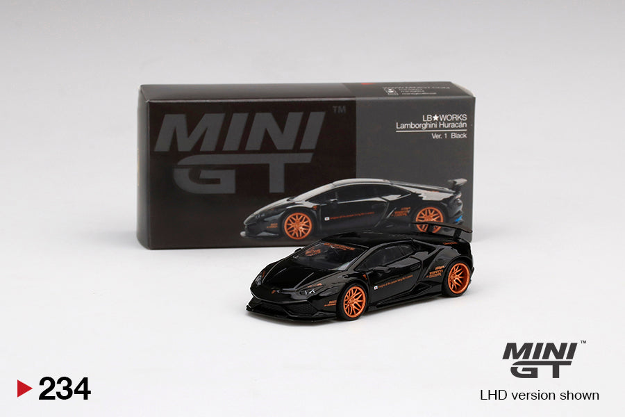 Mô hình xe Mini GT 1:64 LB★WORKS Lamborghini Huracán ver. 1 Black - MGT00234