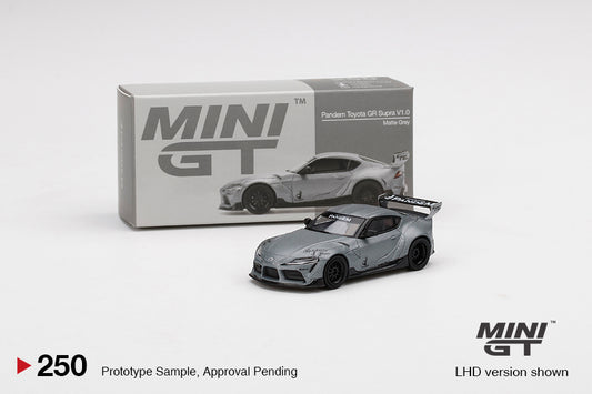 Mô hình xe Mini GT 1:64 Pandem Toyota GR Supra V1.0 Matte Grey - MGT00250