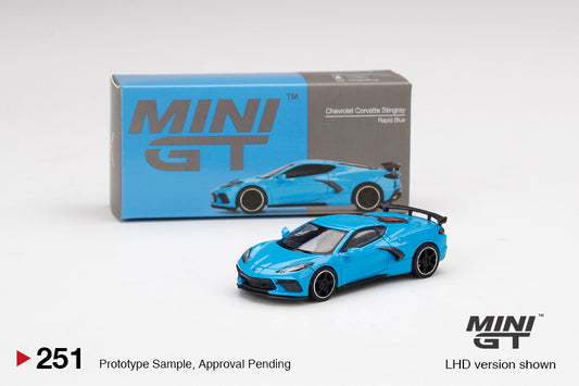 Mô hình xe Mini GT 1:64 Chevrolet Corvette Stingray Rapid Blue - MGT00251