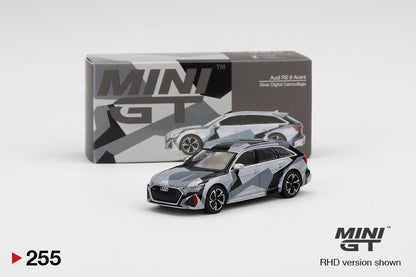 Mô hình xe Mini GT 1:64 Audi RS 6 Avant Silver Digital Camouflage - MGT00255-L