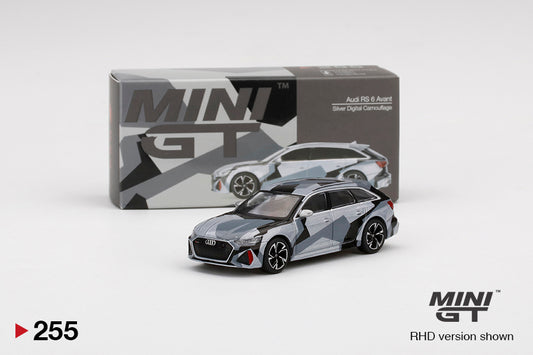 Mô hình xe Mini GT 1:64 Audi RS 6 Avant Silver Digital Camouflage - MGT00255-L