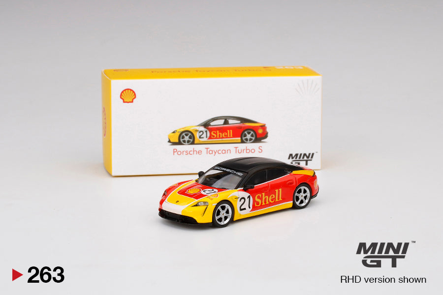 Mô hình xe Mini GT 1:64 Porsche Taycan Turbo S Porsche x Shell - MGT00263