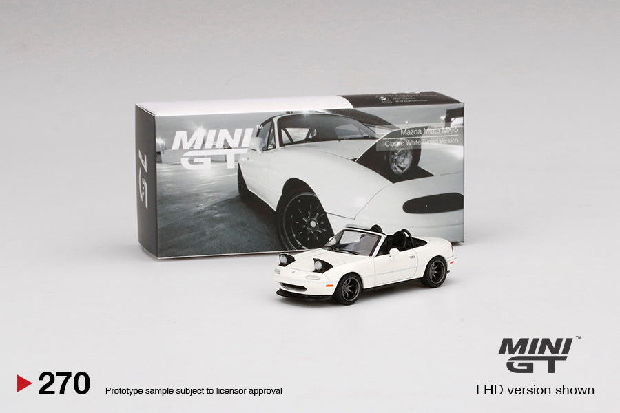 Mô hình xe Mini GT 1:64 Mazda Miata MX-5 (NA) Tuned Version Classic White - MGT00270