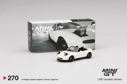 Mô hình xe Mini GT 1:64 Mazda Miata MX-5 (NA) Tuned Version Classic White - MGT00270