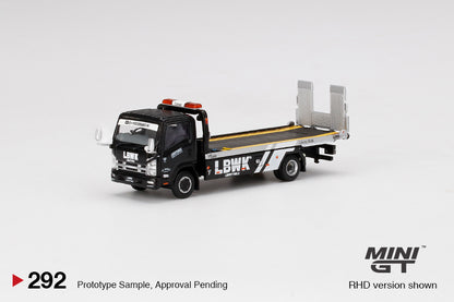 Mô hình xe Mini GT 1:64 Isuzu N-Series Vehicle Transporter LBWK Black - MGT00292