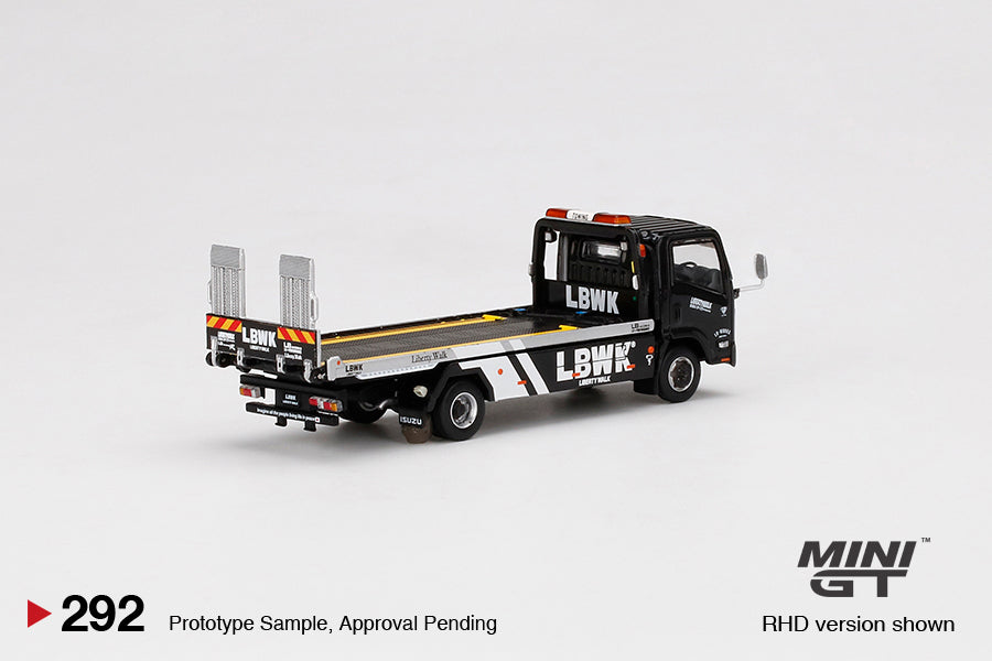 Mô hình xe Mini GT 1:64 Isuzu N-Series Vehicle Transporter LBWK Black - MGT00292