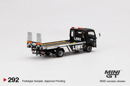 Mô hình xe Mini GT 1:64 Isuzu N-Series Vehicle Transporter LBWK Black - MGT00292