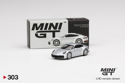 Mô hình xe Mini GT 1:64 Porsche 911 (992) Carrera 4S GT Silver Metallic - MGT00303