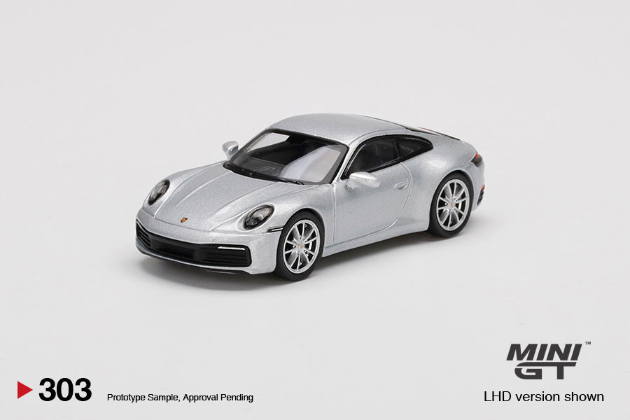 Mô hình xe Mini GT 1:64 Porsche 911 (992) Carrera 4S GT Silver Metallic - MGT00303