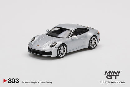 Mô hình xe Mini GT 1:64 Porsche 911 (992) Carrera 4S GT Silver Metallic - MGT00303