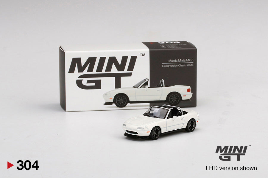 Mô hình xe Mini GT 1:64 Mazda Miata MX-5 (NA) Tuned Version Classic White - MGT00304