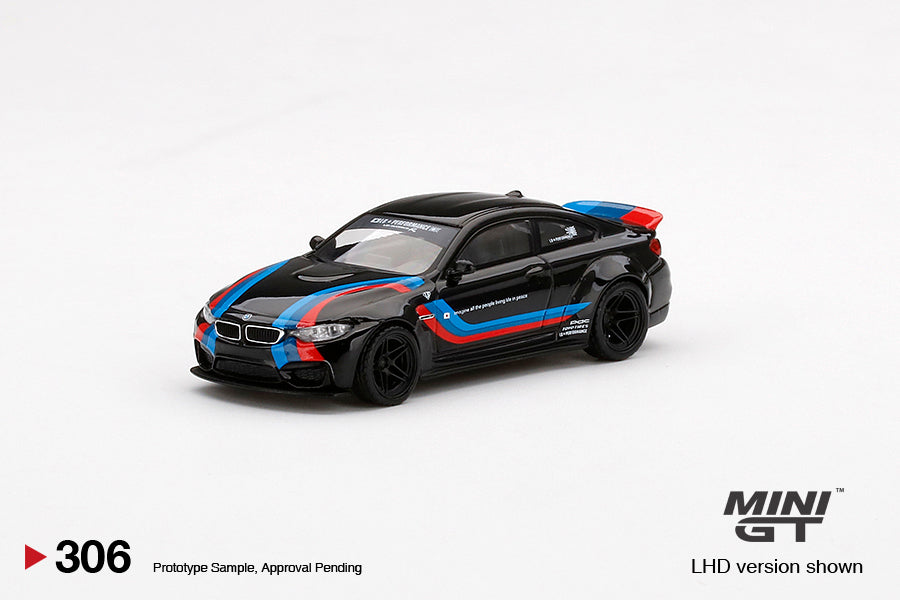 Mô hình xe Mini GT 1:64 LB★WORKS BMW M4 Black W/ M Stripe - MGT00306