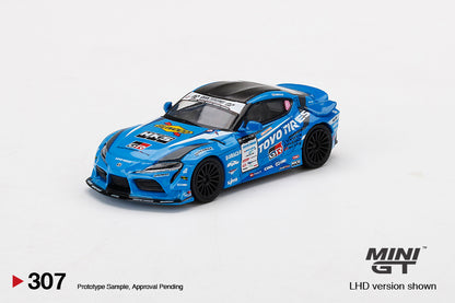 Mô hình xe Mini GT 1:64 HKS Toyota GR Supra No.77 FAT FIVE RACING 2020 D1 Grand Prix - MGT00307-D1