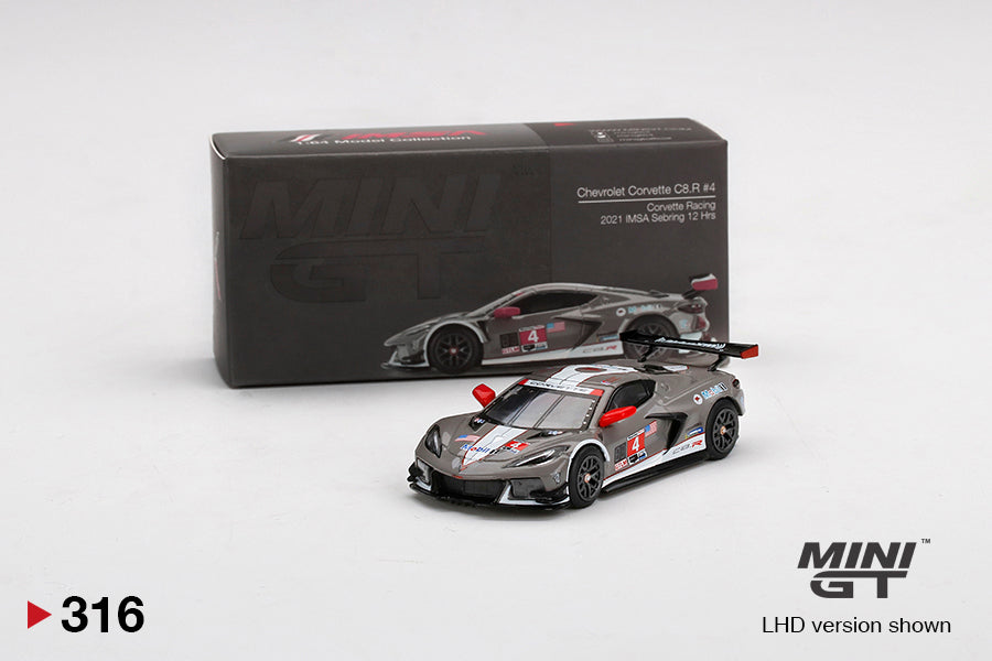 Mô hình xe Mini GT 1:64 Chevrolet Corvette C8.R #4 2021 IMSA Sebring 12 Hrs - MGT00316