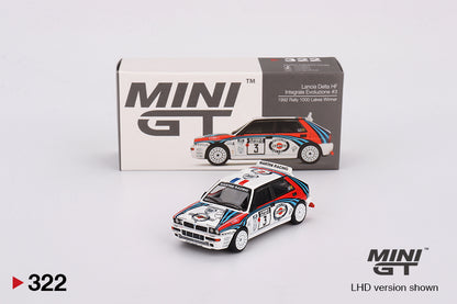 Mô hình xe Mini GT 1:64 Lancia Delta HF Integrale Evoluzione 1992 Rally 1000 Lakes Winner #3 - MGT00322