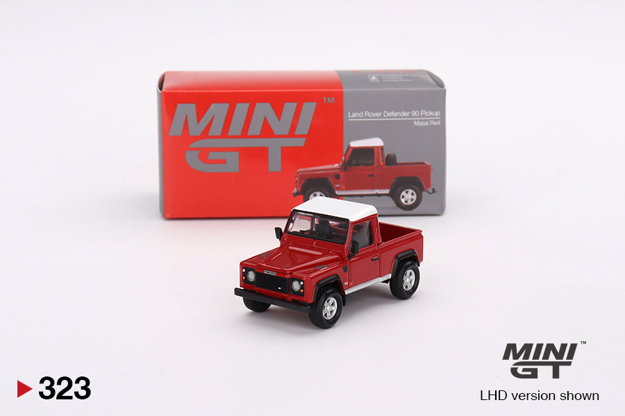 Mô hình xe Mini GT 1:64 Land Rover Defender 90 Pickup Masai Red - MGT00323